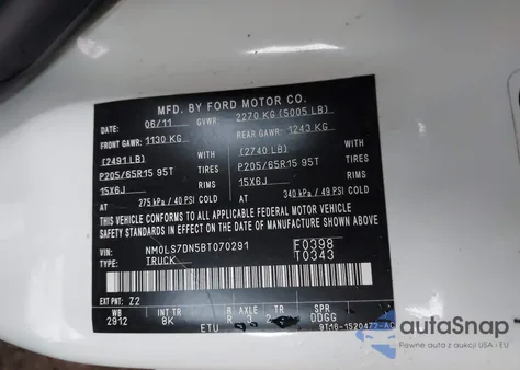 2011 Ford Transit Connect Xlt из США, поврежденный, VIN NM0LS7DN5BT070291